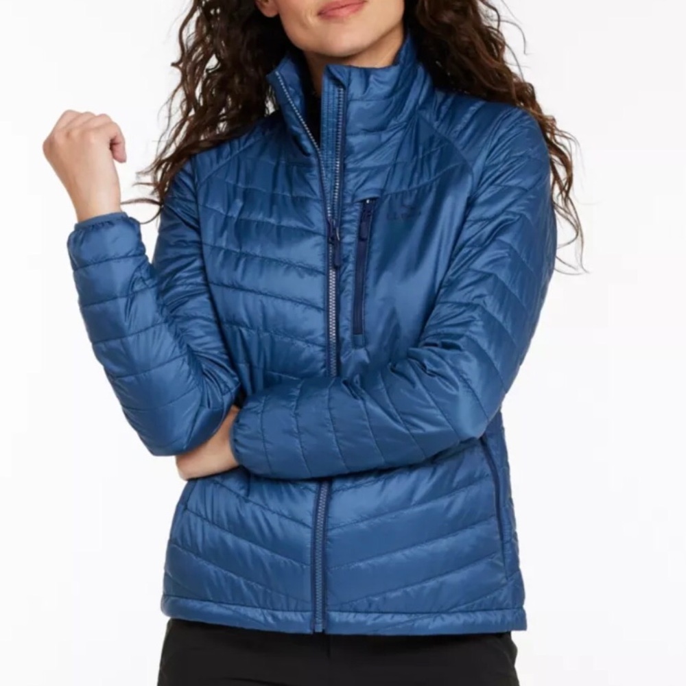 LL BEAN PrimaLoft Packaway Jacket Bright Mariner Item 525719 Women’s XL - Picture 3 of 15